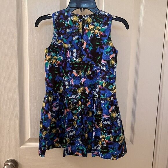 Milly Minis Jewel Print Drop Waist Party Dress Girls Blue Size 6 - Picture 7 of 10